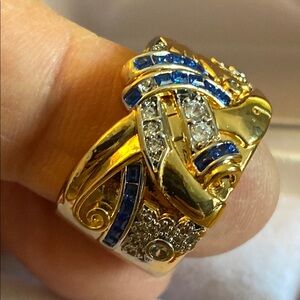 Gold and Blue Women's Ring (7)